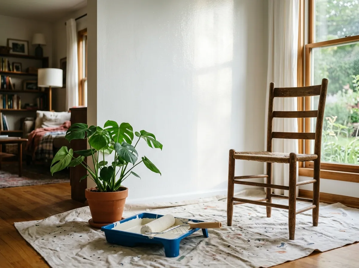 Cans of zero VOC paint lined up for lab testing comparison