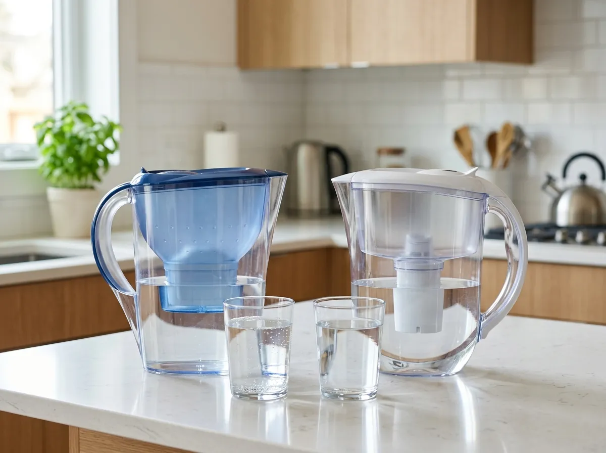 Clearly Filtered and ZeroWater pitchers side by side