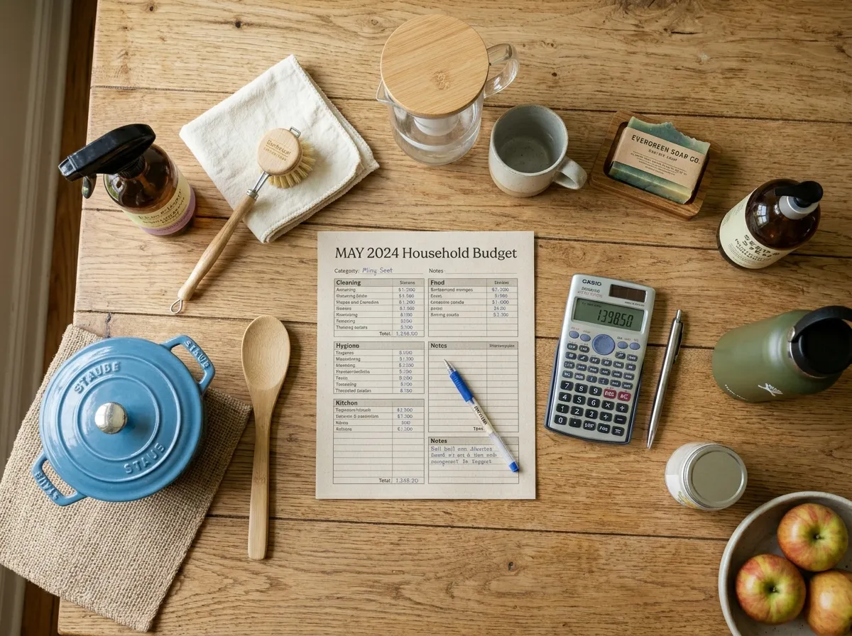 Cost breakdown chart for non-toxic living with product categories and price tiers