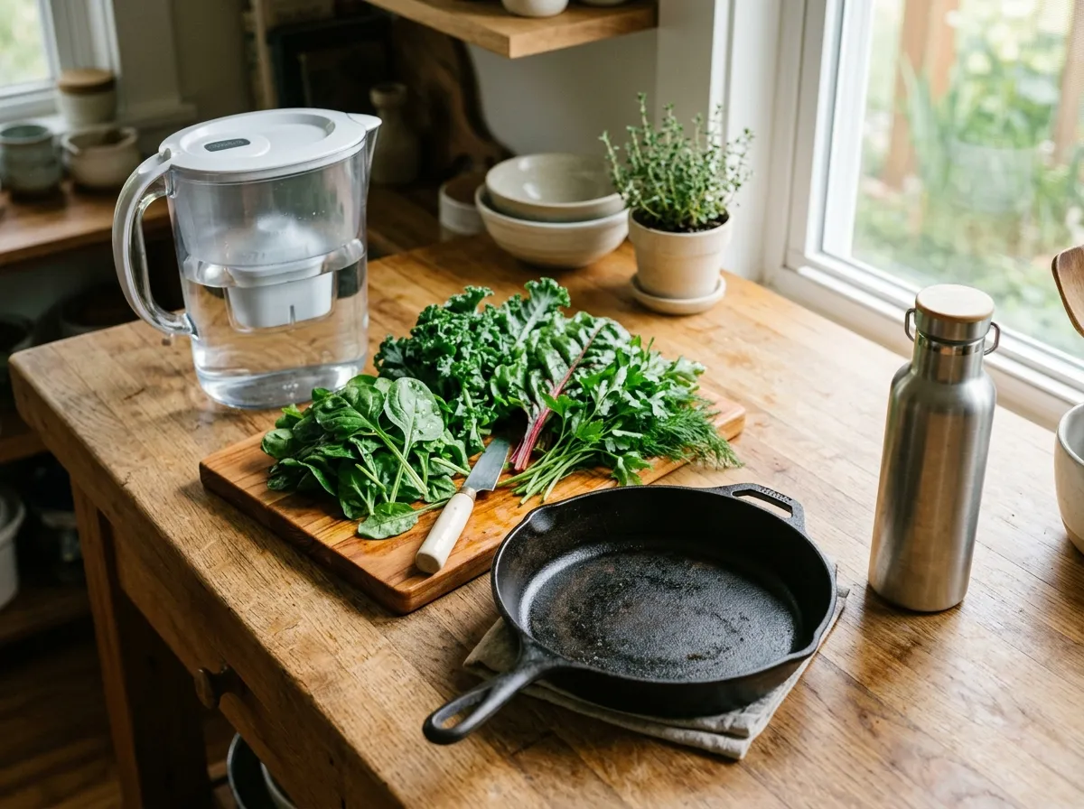 Conceptual illustration of PFAS molecule breakdown and elimination pathways