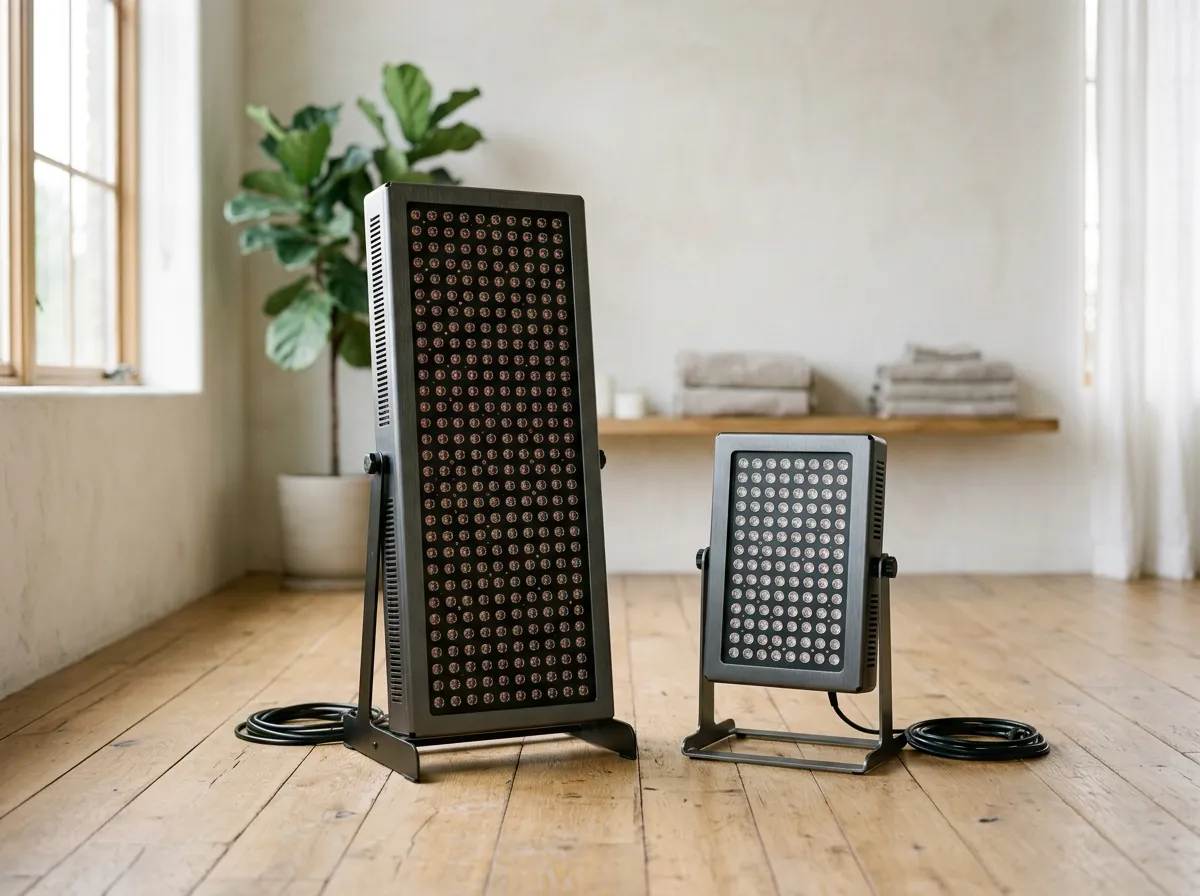 Three red light therapy panels compared side by side