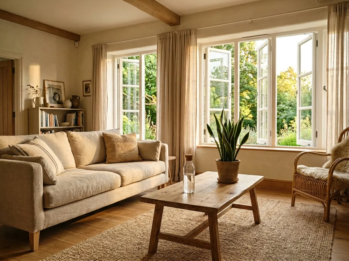 Bright modern home with natural materials and clean design in every room