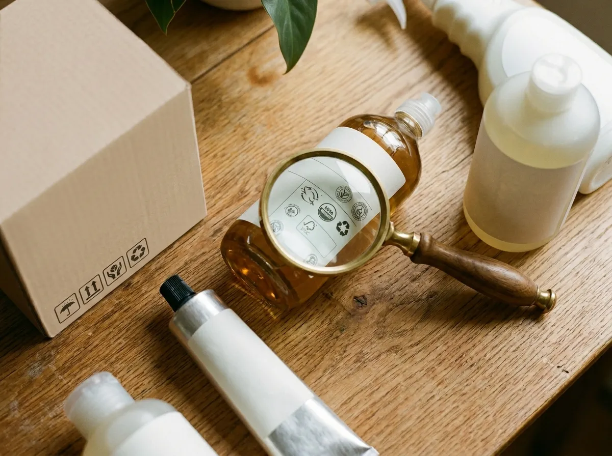 Various non-toxic certification logos displayed on product labels