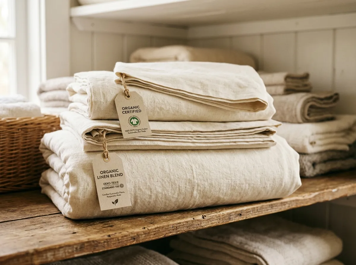 GOTS, OEKO-TEX, and GOLS certification logos displayed together